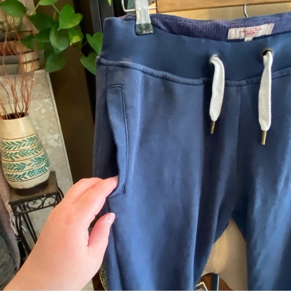 American Retro washed out navy crop jogger drawstring sweat pants - Picture 5 of 8